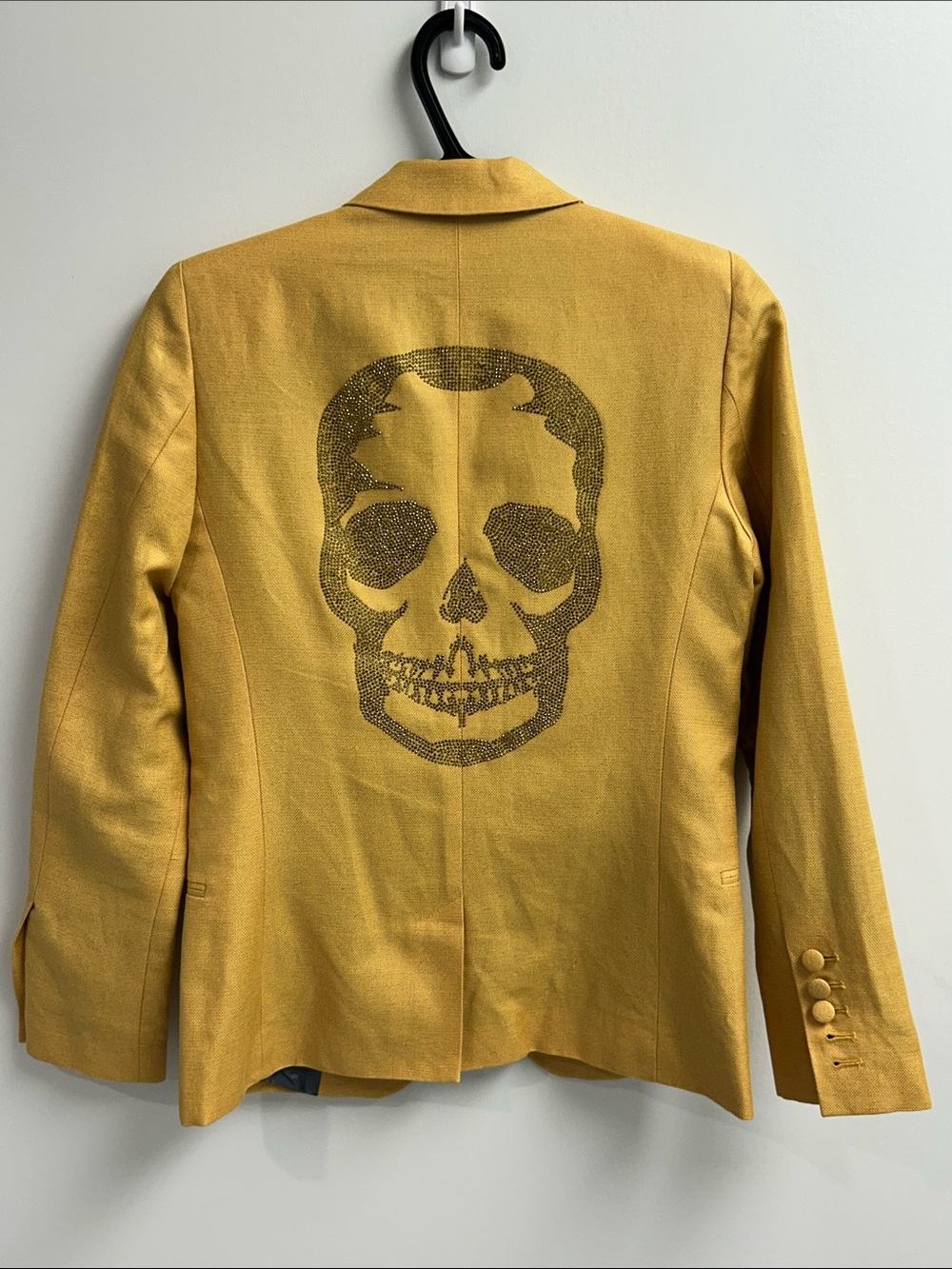 Zadig & Voltaire Mustard Yellow Blazer with Sparkly Skull Detail